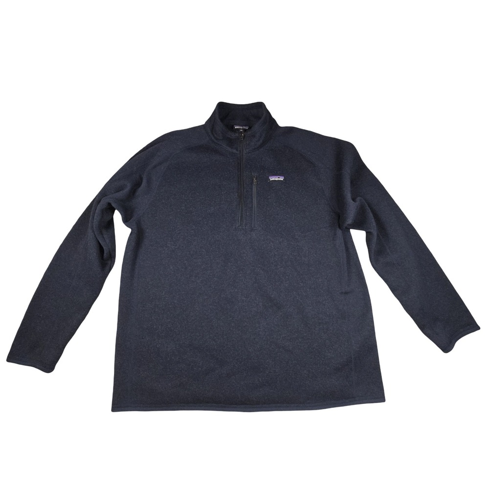 Patagonia Better Sweater 1/4 Zip Pullover Mens XXL Navy Blue Fleece Fall Hiking